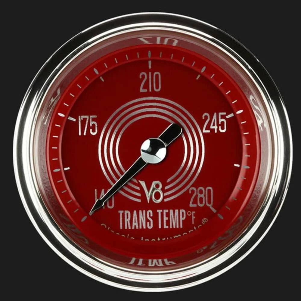 V8 Red Steelie 2 1_8_ Transmission Temperature Gauge V8RS127SHC